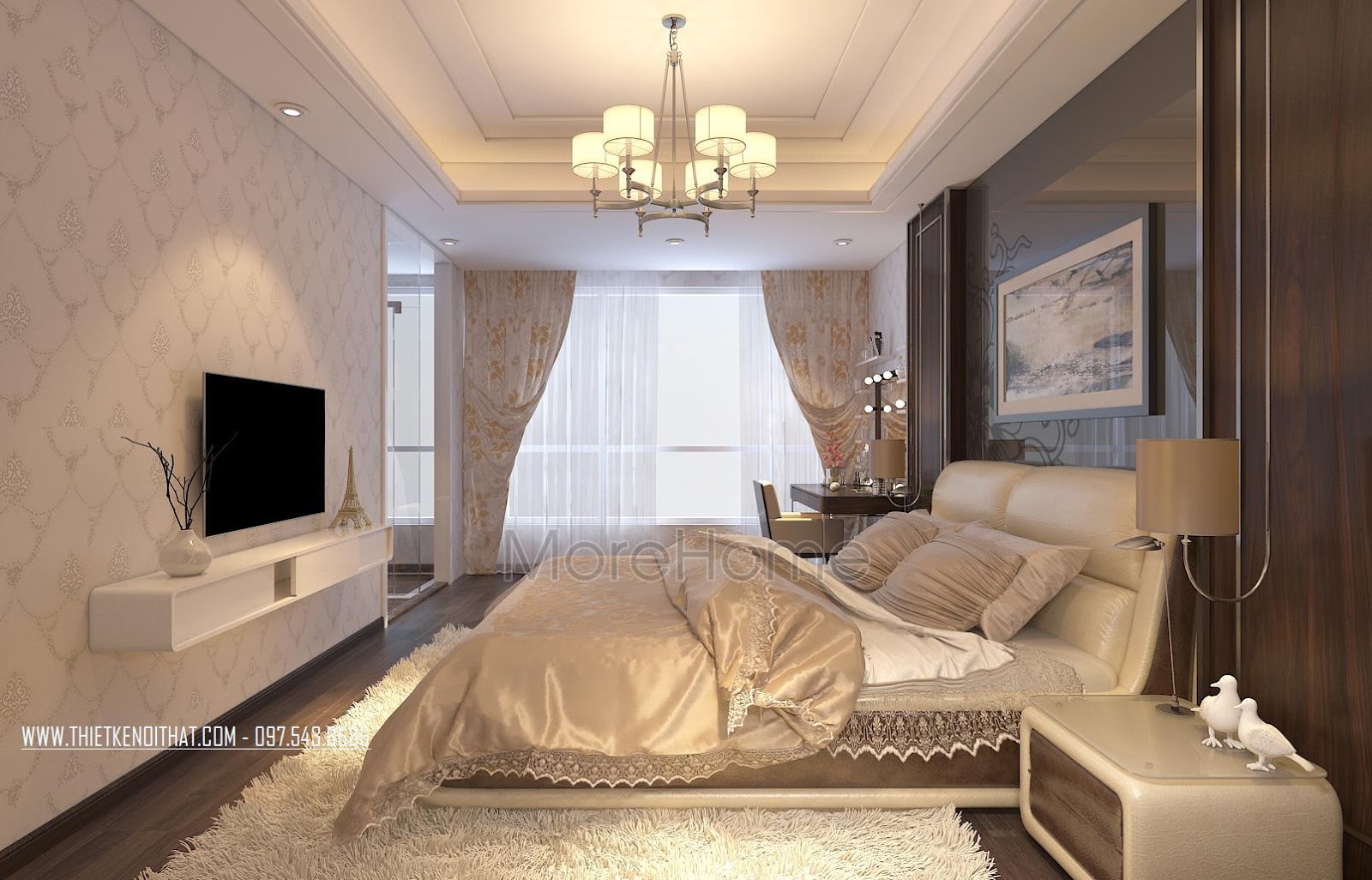 Mẫu thiết kế chung cư 3 phòng ngủ đẹp tiện nghi Mẫu thiết kế chung cư 3 phòng ngủ đẹp tiện nghi