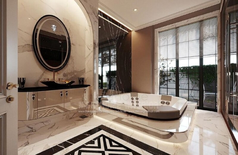 Trang trí nội thất phòng tắm đẹp sang trọng với đồ nội thất cao cấp. Thiết kế nội thất