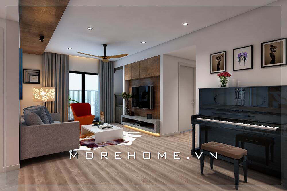 Mẫu thiết kế nội thất phòng khách hiện đại đẹp cho căn hộ chung cư. Thiết kế chung cư