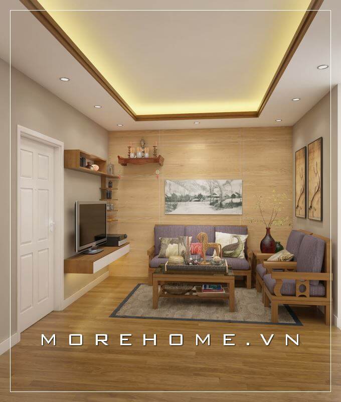 Thiết kế không gian phòng khách ấn tượng các tone màu nâu từ nội thất ấn tượng Thiết kế chung cư