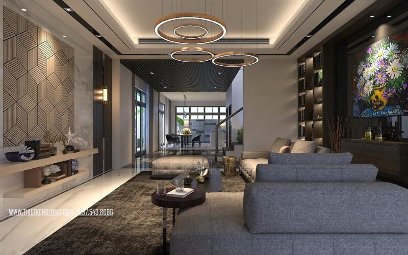 Bố trí nội thất phòng khách liền phòng ăn hiện đại, đẹp cho nhà phố, biệt thự. Thiết kế phòng khách đẹp