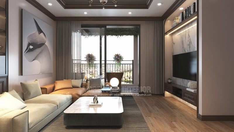 Mẫu thiết kế phòng khách chung cư phong cách hiện đại Thiết kế nội thất phòng khách