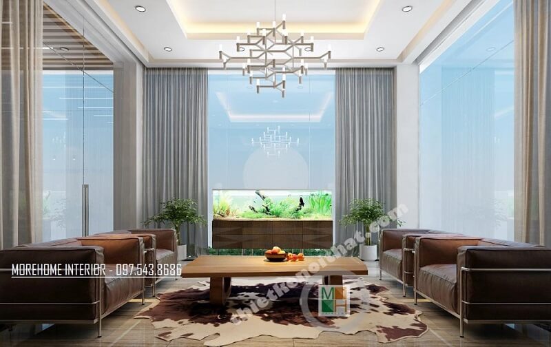 Mẫu thiết kế phòng tiếp khách công ty cổ phần tư vấn Xây dựng Công nghiệp và Đô thị Việt Nam đẳng cấp