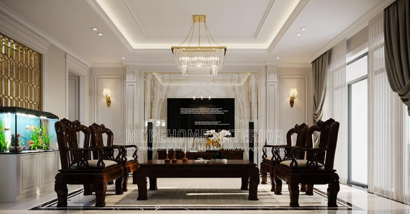 Phào chỉ ốp tường đẹp sang trọng cho phòng khách. Các ý tưởng trang trí phòng khách độc đáo