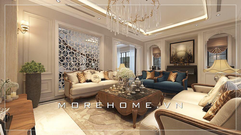 Thiết kế phòng khách sang trọng tinh tế của Morehome