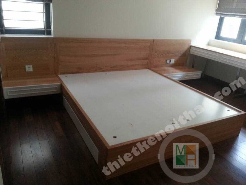 nh
Giường ngủ được làm từ veneer công nghiệp tần bình.
